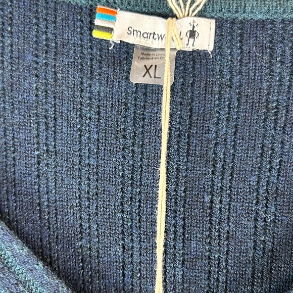 Smartwool Shadow Pine Colorblock Sweater Twilight Blue Heather Women’s Size XL - Picture 9 of 13